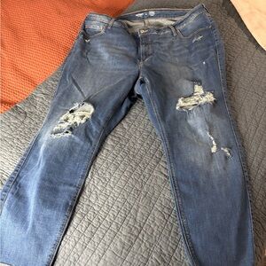 Distressed Blue Jeans